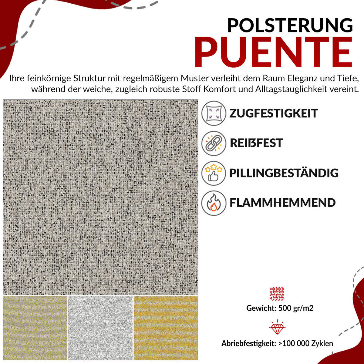 BOXBETT WOOD CLASSIC 140/200 - Grau Strukture - H4 - Grau, Textil (140/200cm) - MKS