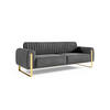 SOFA Valerie 3-sitzer - Anthrazit, Holzwerkstoff/Textil (228/79/90cm) - Fun Möbel