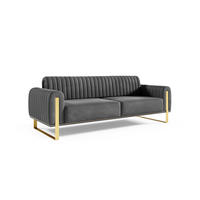 SOFA Valerie 3-sitzer - Anthrazit, Holzwerkstoff/Textil (228/79/90cm) - Fun Möbel