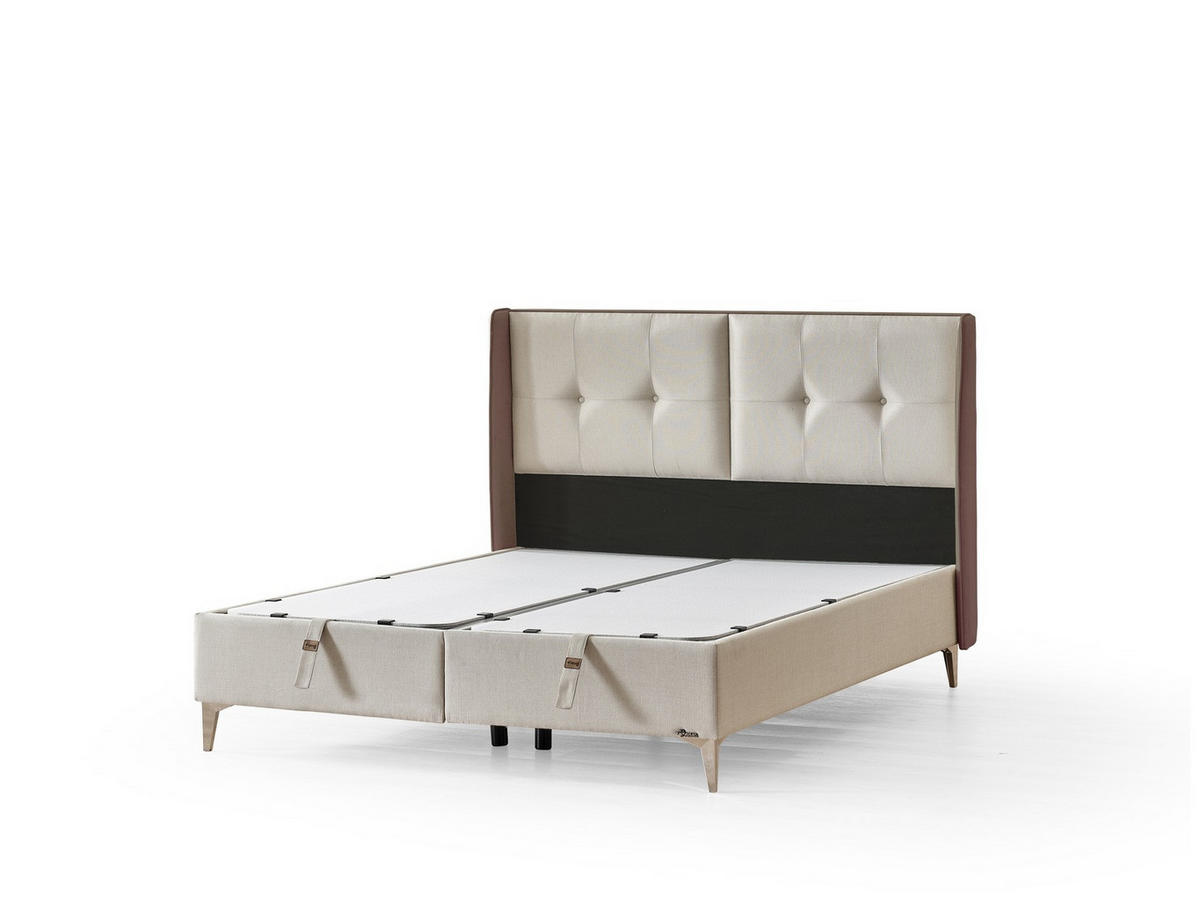 POLSTERBETTSET Serena 100x200 Beige - Beige, Textil/Metall (100/200cm) - Villa Möbel