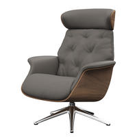 RELAXSESSEL - Echtleder - Chromfarben/Grau, Leder/Metall (83/110/83cm) - home24