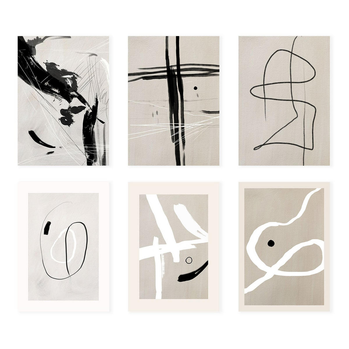 POSTER Set Mit 6 Illustrationen Von Franz Kline A3 Rahmenlos - Klar, Papier (29/3cm) - Nacnic