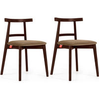 ESSTISCHSTÜHLE LILIO 2 St Vintage, Beige / Mahagoni - Beige, Holz/Textil (47/76/45cm) - KONSIMO®