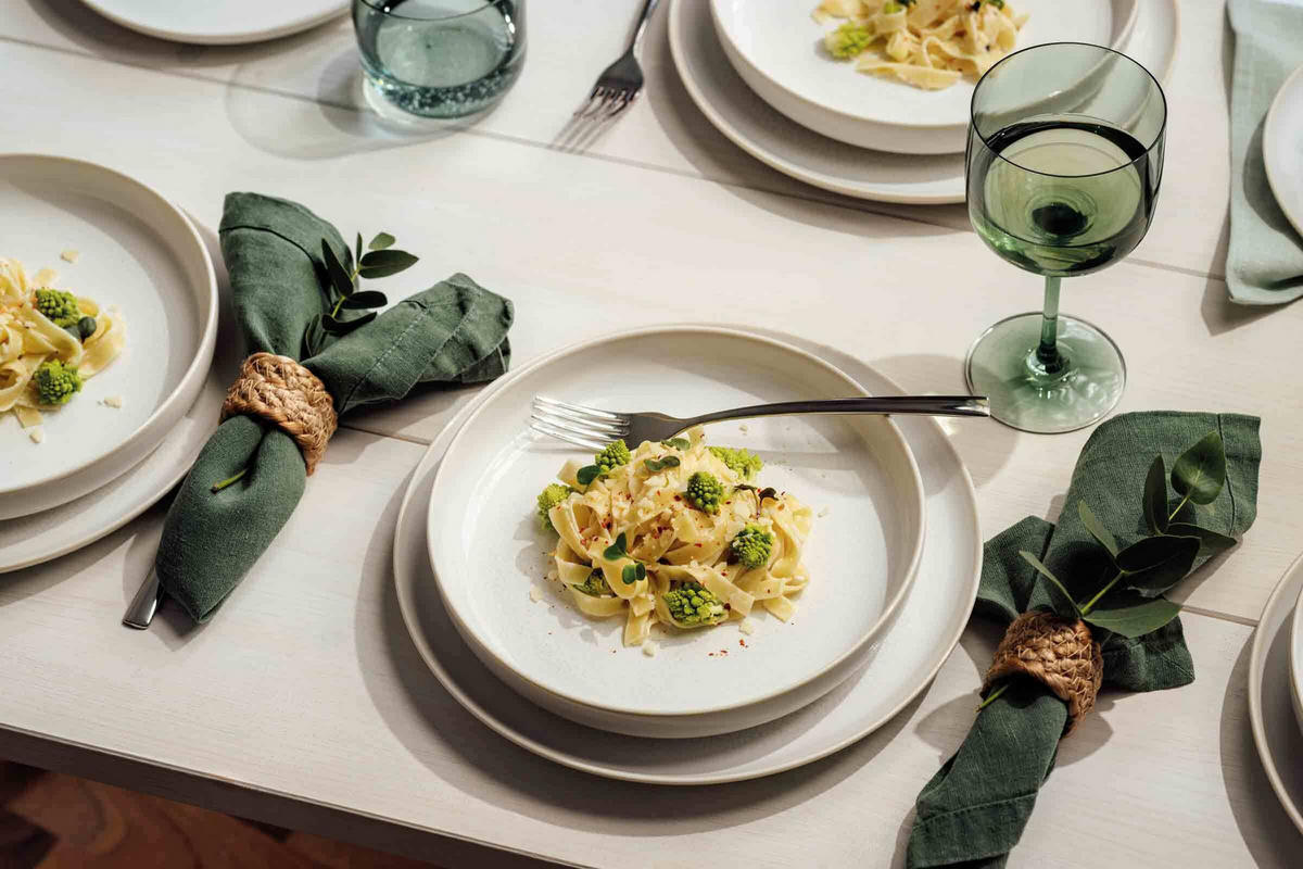 TAFEL-SET Crafted Cotton beige 4er Set - Beige, Keramik (1/1/1cm) - like.Villeroy & Boch