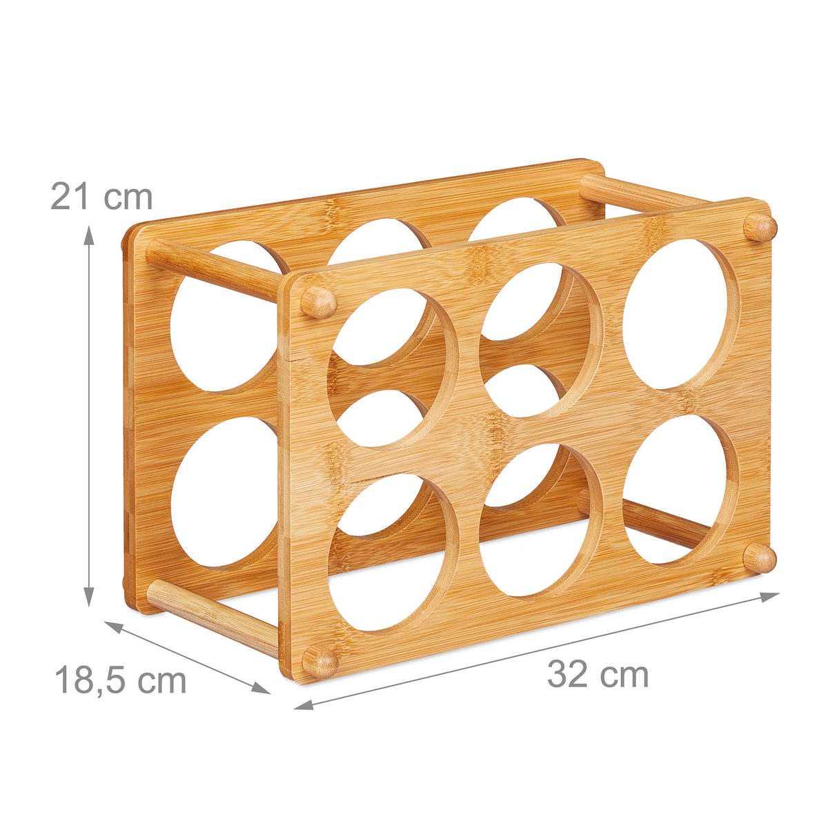 WEINREGAL - Hellbraun, Holz (32/21/18.5cm) - Relaxdays