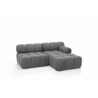 ECKSOFA L-Form Mini II Modular, Bouclé-Stoff Abriamo, Dunkelgrau, Rechts, Selia - Dunkelgrau, Holz (190/160cm) - Kaiser Möbel