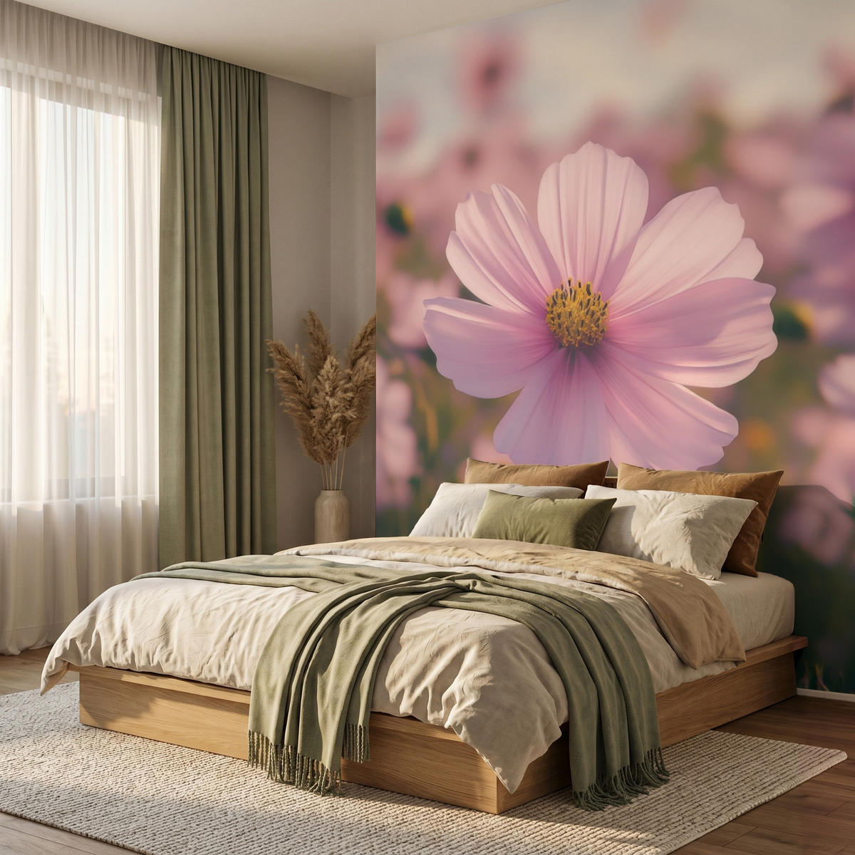 TAPETE - Blumen - Lila - Unscharf - 240x280 cm - Rosa, Papier (240/280cm) - OnlyWow