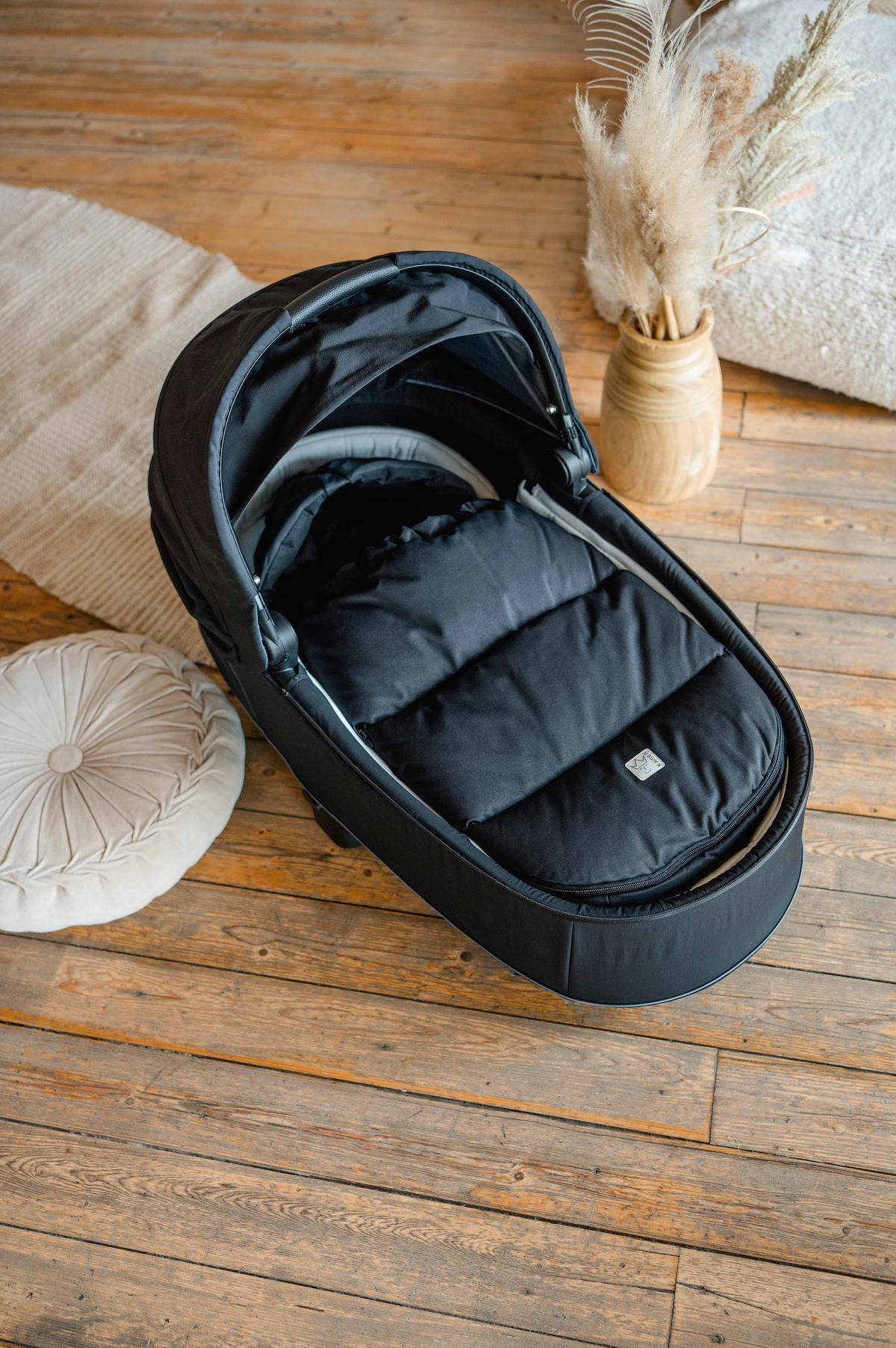 BABYSCHALENFUSSSACK Little Dowwny, black - Schwarz, Textil (40/7/80cm) - Kaiserbaby