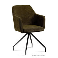ARMLEHNSTUHL (8er-Set) Dijana 57x87x60 Schwarz/Khaki - Dunkelgrün/Schwarz, Kunststoff (60/87/57cm) - 58aufmkessel