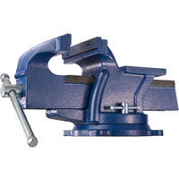SCHRAUBSTOCK ,3 Anschraublöcher,blau - Blau, Metall (33/15/17cm) - tectake