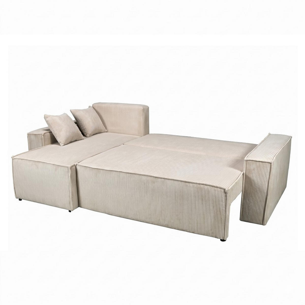 ECKSOFA mit Schlaffunktion/ ELISE, 4 Plätze - Beige - Beige, Textil (144/248cm) - Weber Industries