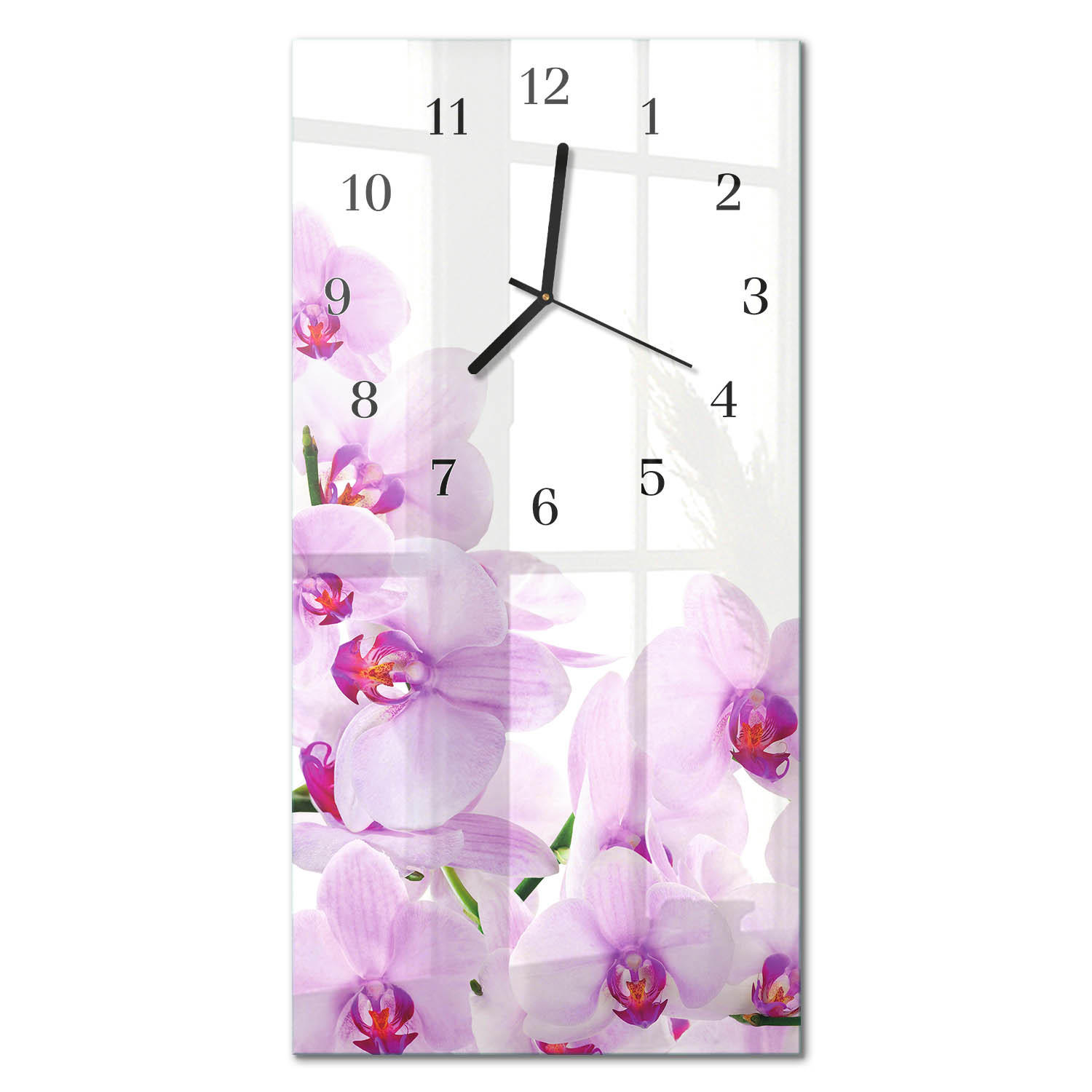 WANDUHR 60x30 cm - Abstraktion - Lila, Glas (30/60/0.4cm) - TULUP