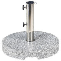 SONNENSCHIRMSTÄNDER Granit/Edelstahl grau 45 cm Ceggia - Silberfarben/Grau, Stein (45/45cm) - Beliani