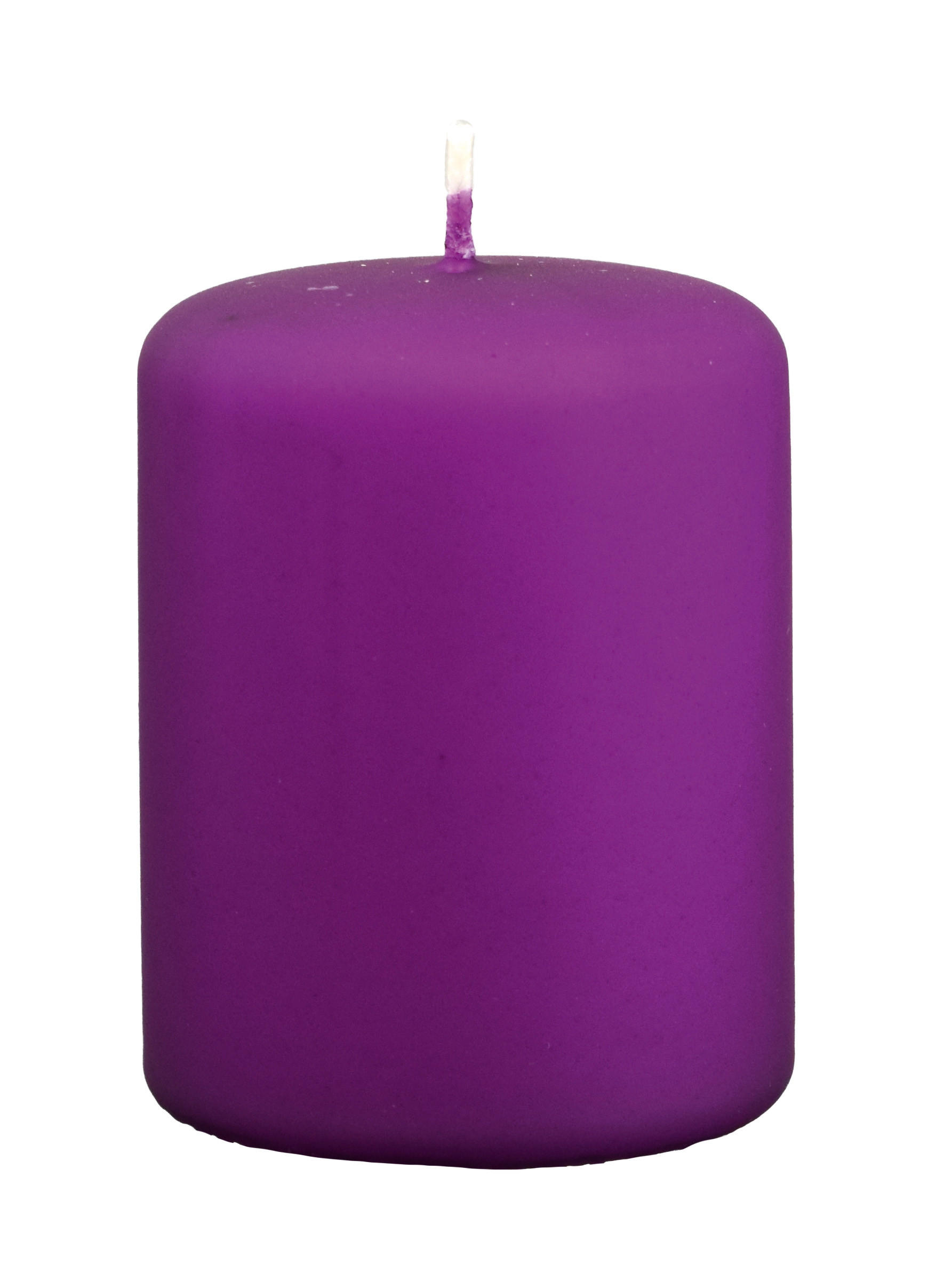 STUMPENKERZEN Samt-Lack Purple Lila 8 x 6 cm, 4er Set - Lila, Paraffin (6/8/8cm) - Kopschitz Kerzen