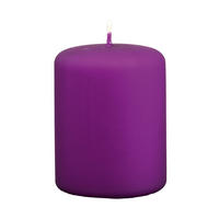 STUMPENKERZEN Samt-Lack Purple Lila 8 x 6 cm, 4er Set - Lila, Paraffin (6/8/8cm) - Kopschitz Kerzen