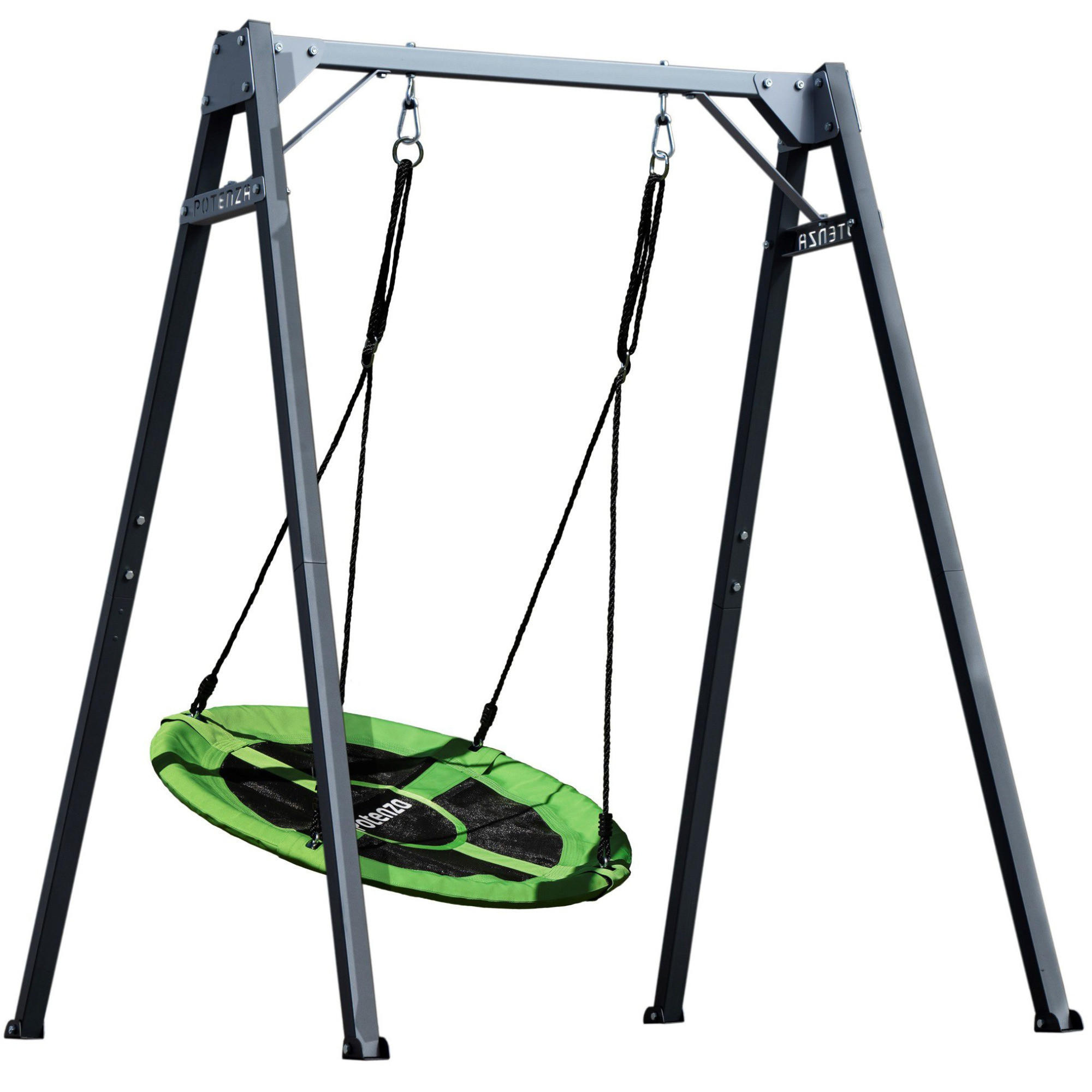 KINDERSCHAUKEL mit Nestschaukel - Grün, Metall (159/173cm) - Potenza