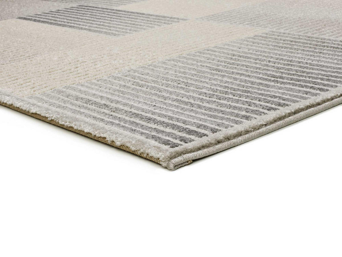 WEBTEPPICH grau Baresa 133/190 cm - Creme/Grau, Naturmaterialien/Textil (133/190cm) - Atticgo