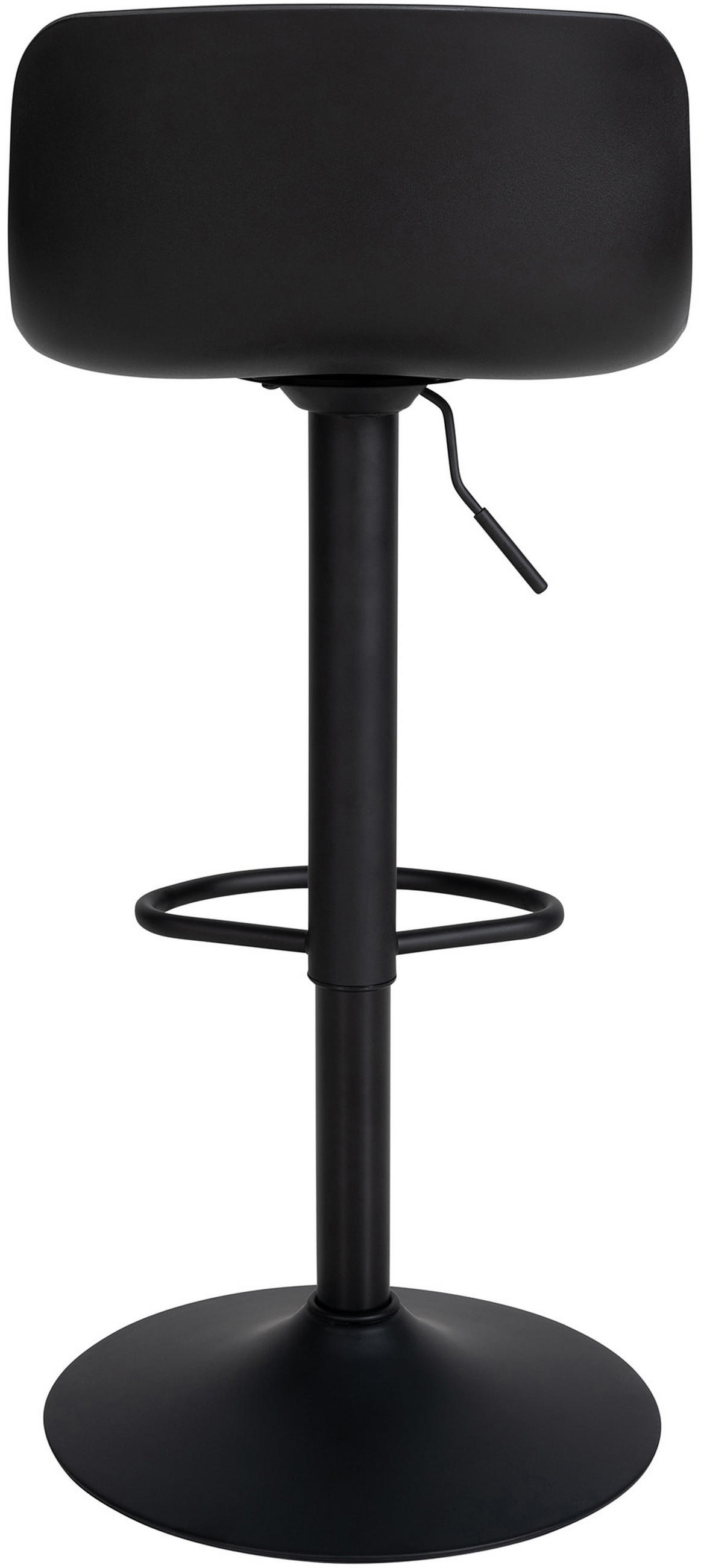 BARHOCKER höhenverstellbar Schwarz KUSI Kunstleder 75-104x435x46 cm - Schwarz, Leder/Metall (43.5/75/46cm) - DELUKE