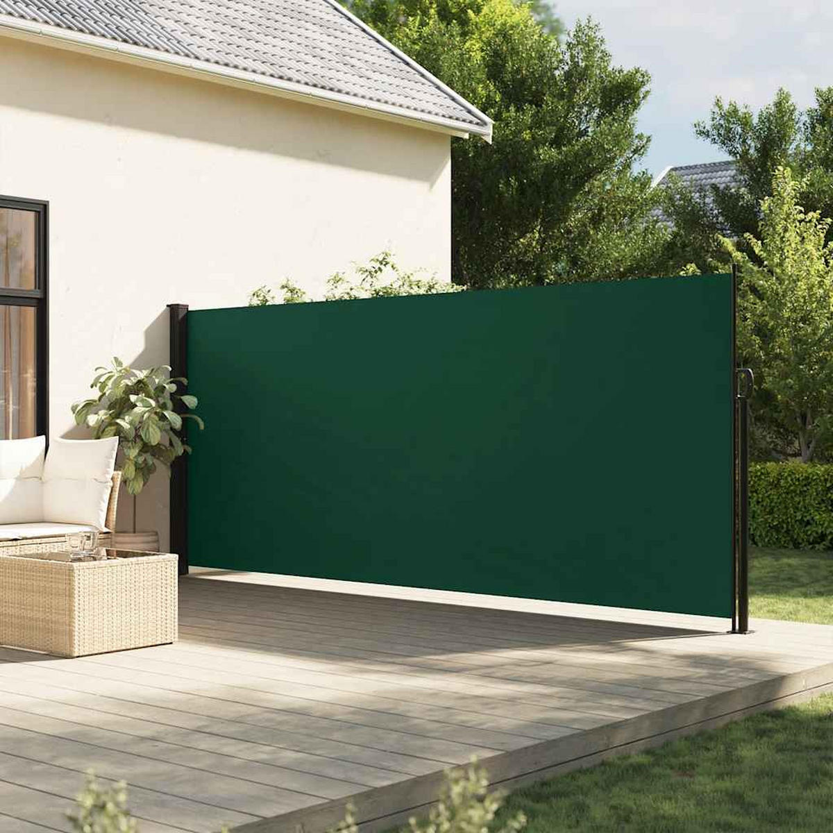 SEITENMARKISE Ausziehbar Dunkelgrün 180/600 Cm - Grün, Textil (180/600cm) - vidaXL