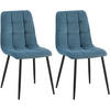 STUHL 2er Set Cord Blau - Blau/Schwarz, Textil/Metall (45/84/55cm) - CLP