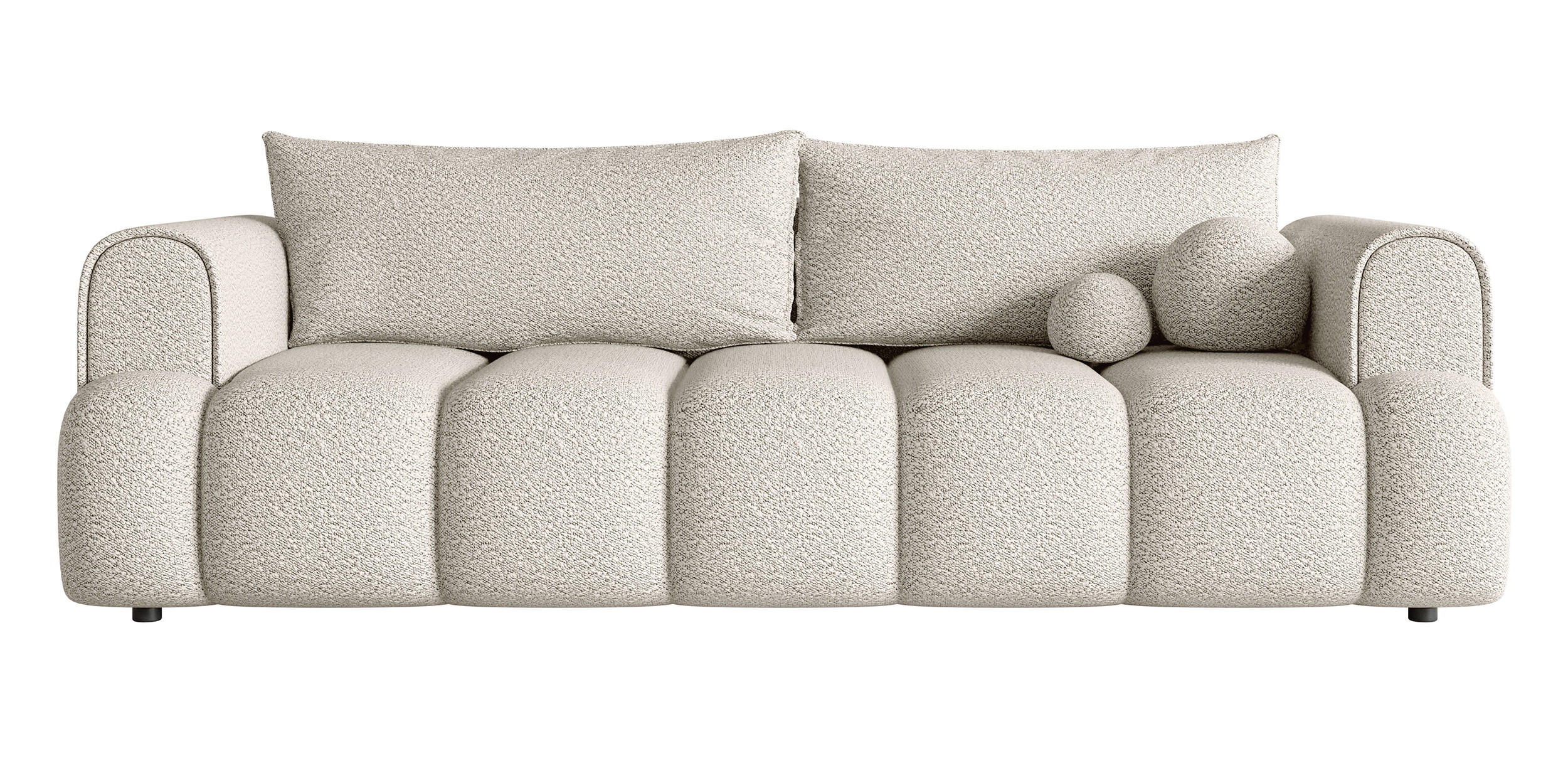 SCHLAFSOFA Dandelino Cremeweiß Boucle - Creme/Schwarz, Kunststoff/Textil (250/90/112cm) - Selsey