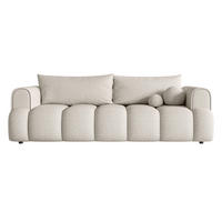 SCHLAFSOFA Dandelino Cremeweiß Boucle - Creme/Schwarz, Kunststoff/Textil (250/90/112cm) - Selsey