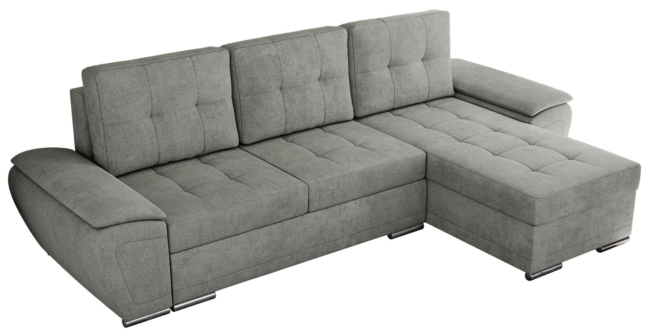 ECKSOFA UMBRIA L Grau Stukture - Grau, Textil (271/157cm) - MKS