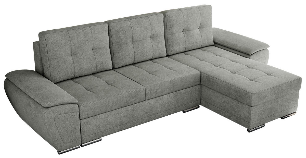ECKSOFA UMBRIA L Grau Stukture - Grau, Textil (271/157cm) - MKS