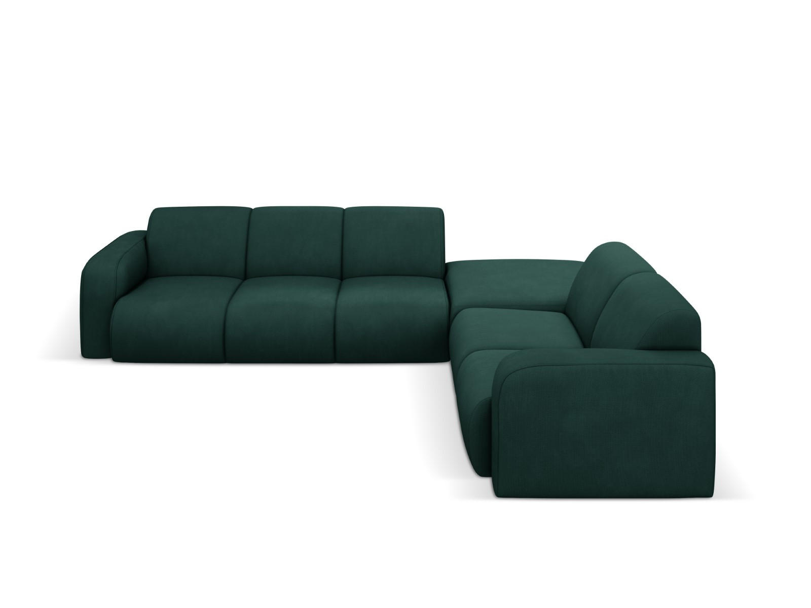 ECKSOFA rechts Molino aus strukturiertem Stoff flaschengrün 6 Sitzplätze - Dunkelgrün, Textil (250/315cm) - Micadoni
