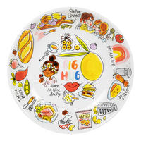 TIEFER TELLER Dicke Umarmung in Bunt - 23cm - Multicolor, Keramik (24/24/4.3cm) - Blond Amsterdam