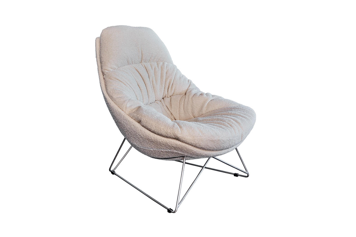 RELAXSESSEL AVON Beige Webstoff - Beige/Silberfarben, Textil/Metall (78/93/105cm) - KAWOLA