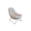 RELAXSESSEL AVON Beige Webstoff - Beige/Silberfarben, Textil/Metall (78/93/105cm) - KAWOLA