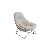 RELAXSESSEL AVON Beige Webstoff - Beige/Silberfarben, Textil/Metall (78/93/105cm) - KAWOLA