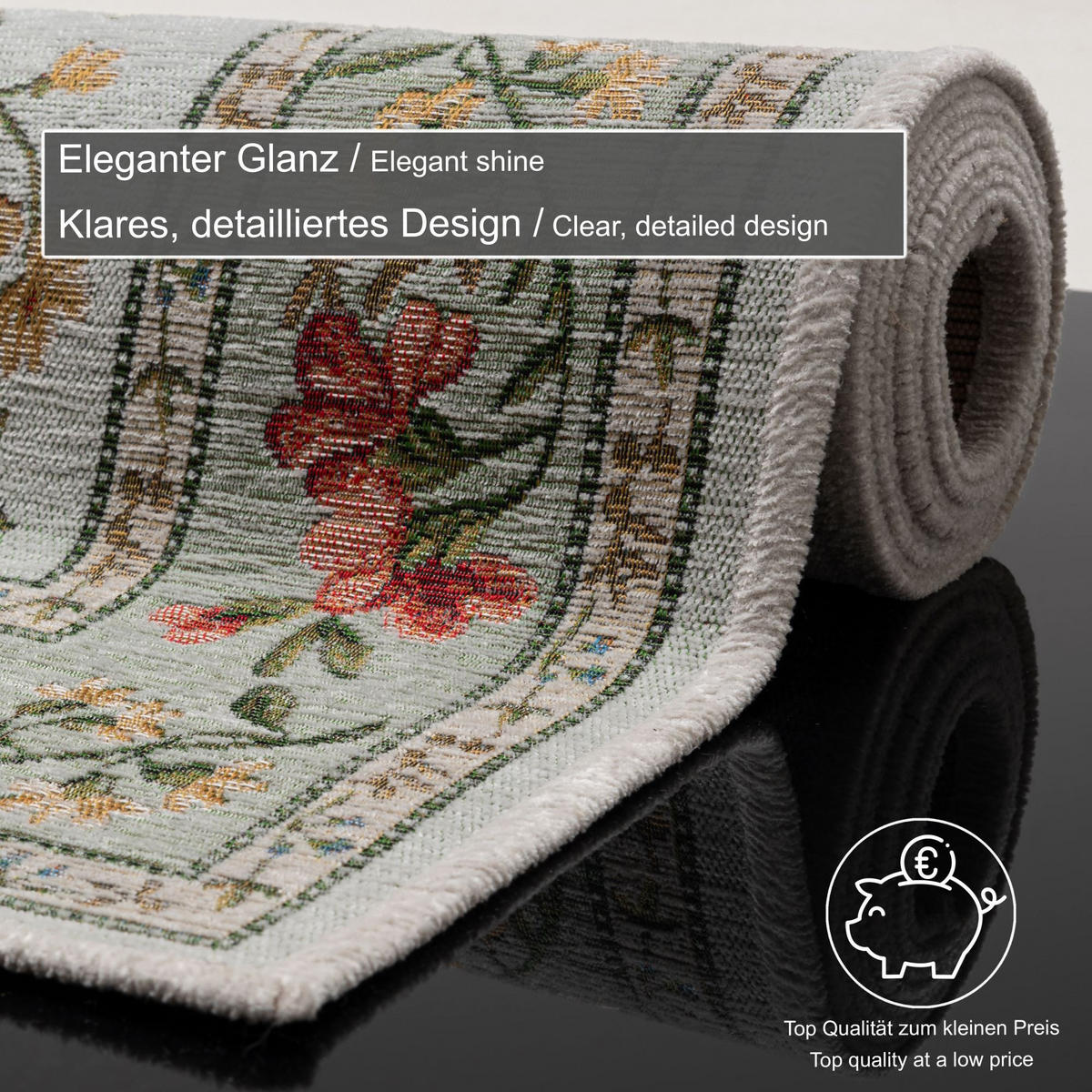 FLACHWEBTEPPICH Flomi 120x170 cm - Mintgrün, Textil (120/170cm) - THEKO