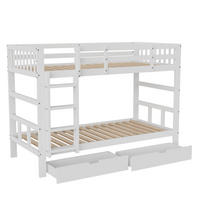 ETAGENBETT 90x200 cm Weiß aus Massivholz, Kinderbett mit Stauraum - Weiß, Holz/Metall (90/200cm) - PARAFTA HOME