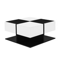 COUCHTISCH DE-081 Quadratisch Schwarz/Weiß - Weiß, Holzwerkstoff (70/70/36cm) - ComfortXL