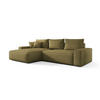 ECKSOFA MONA mit Schlaffunktion ARAGON 35 Links - Olivgrün, Textil (280/185cm) - Bedante