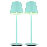 LED TISCHLAMPE Türkis Opal 2er Set - Türkis, Metall (11.5/11.5/36cm) - Globo Lighting