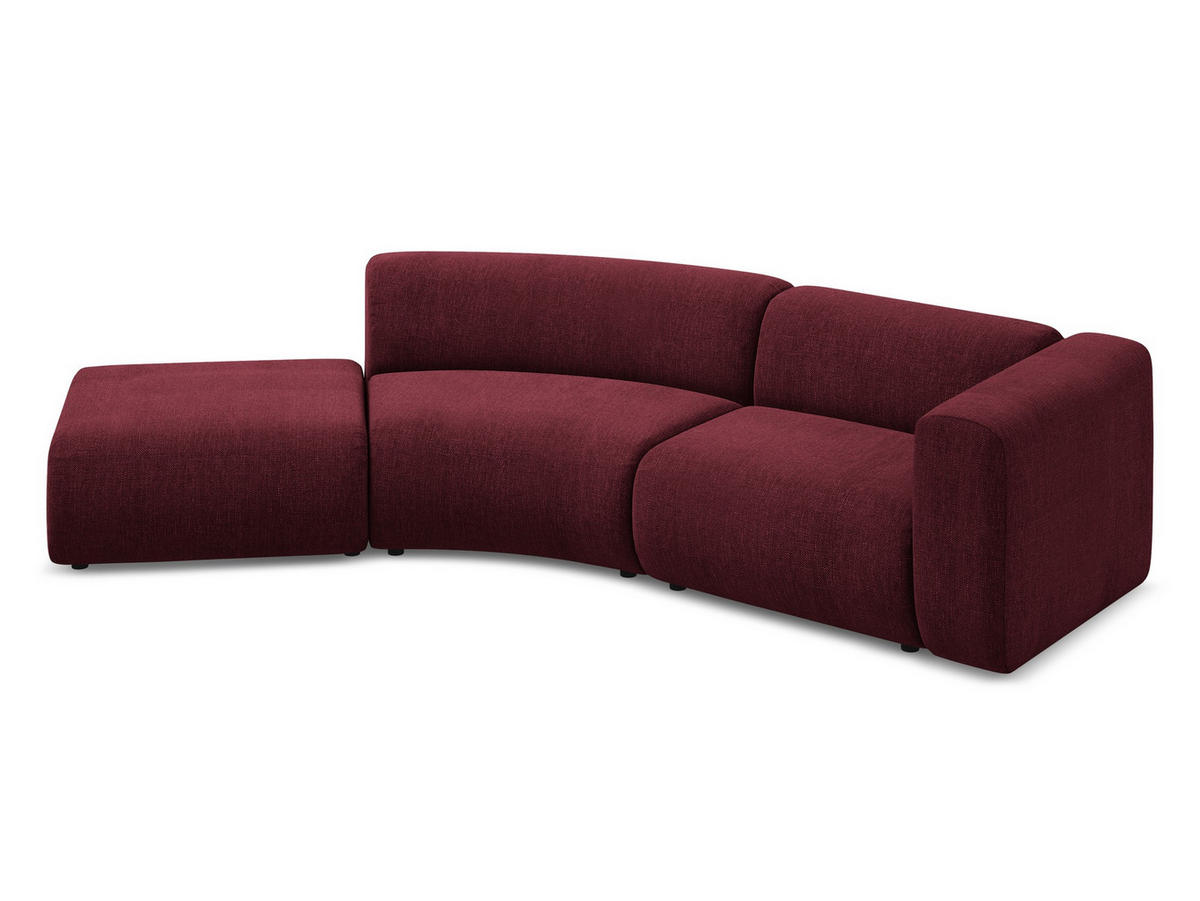 4-SITZER-SOFA Chenille Stoff Rot - Rot/Weinrot, Kunststoff/Textil (335/70/166cm) - Makamii