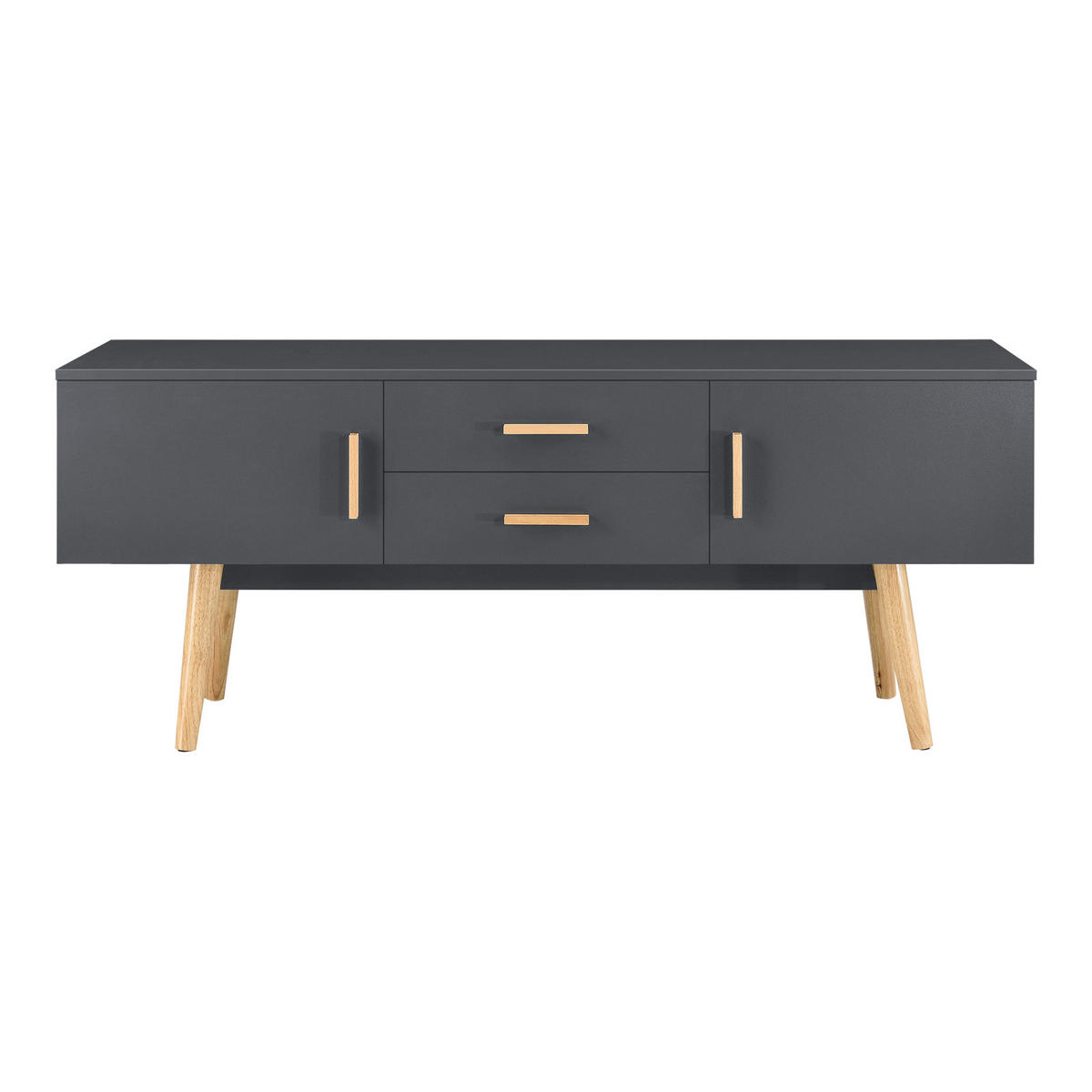 LOWBOARD Alavus - Dunkelgrau, Holz/Holzwerkstoff (140/56/40cm) - [en.casa]