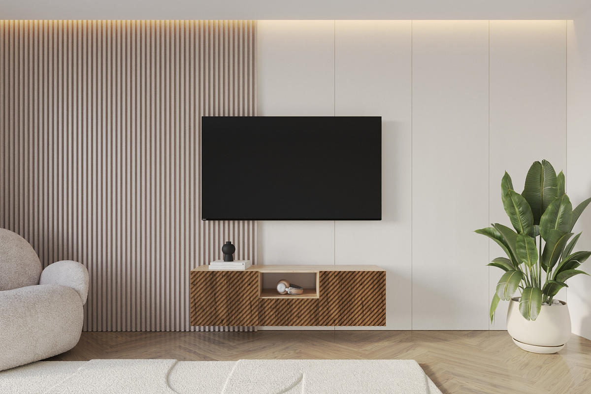 LOWBOARD ZENO-W 140x40x41 cm - Artisan / Katania - Eiche Wotan, Holzwerkstoff (140/40/41cm) - ALTDECOR