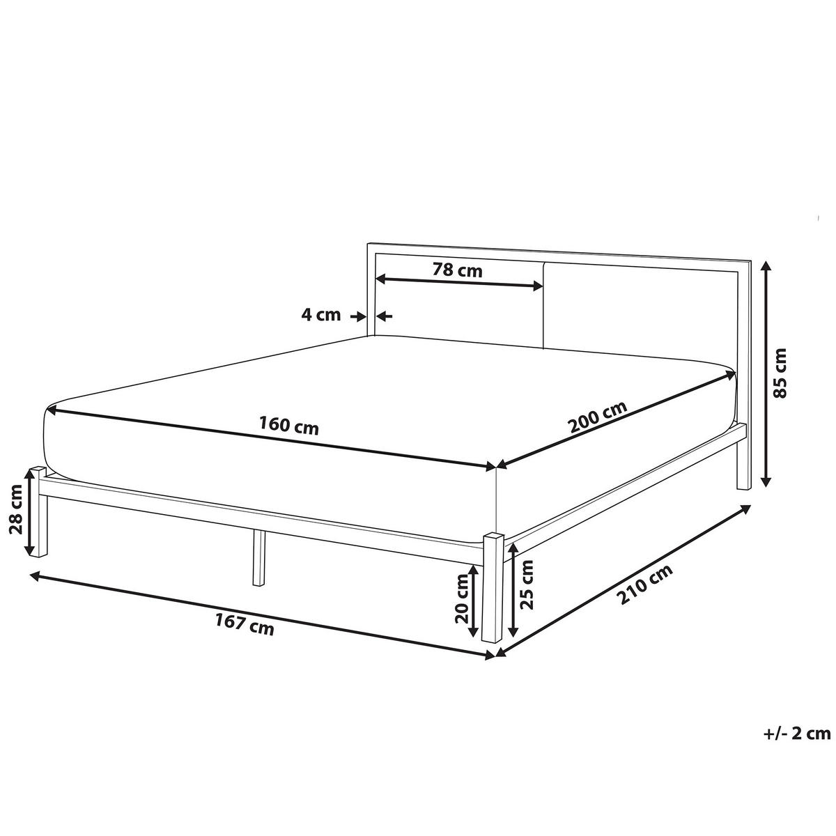 METALLBETT 160/200cm Schwarz Clamart - Schwarz, Textil/Metall (160/200cm) - Beliani