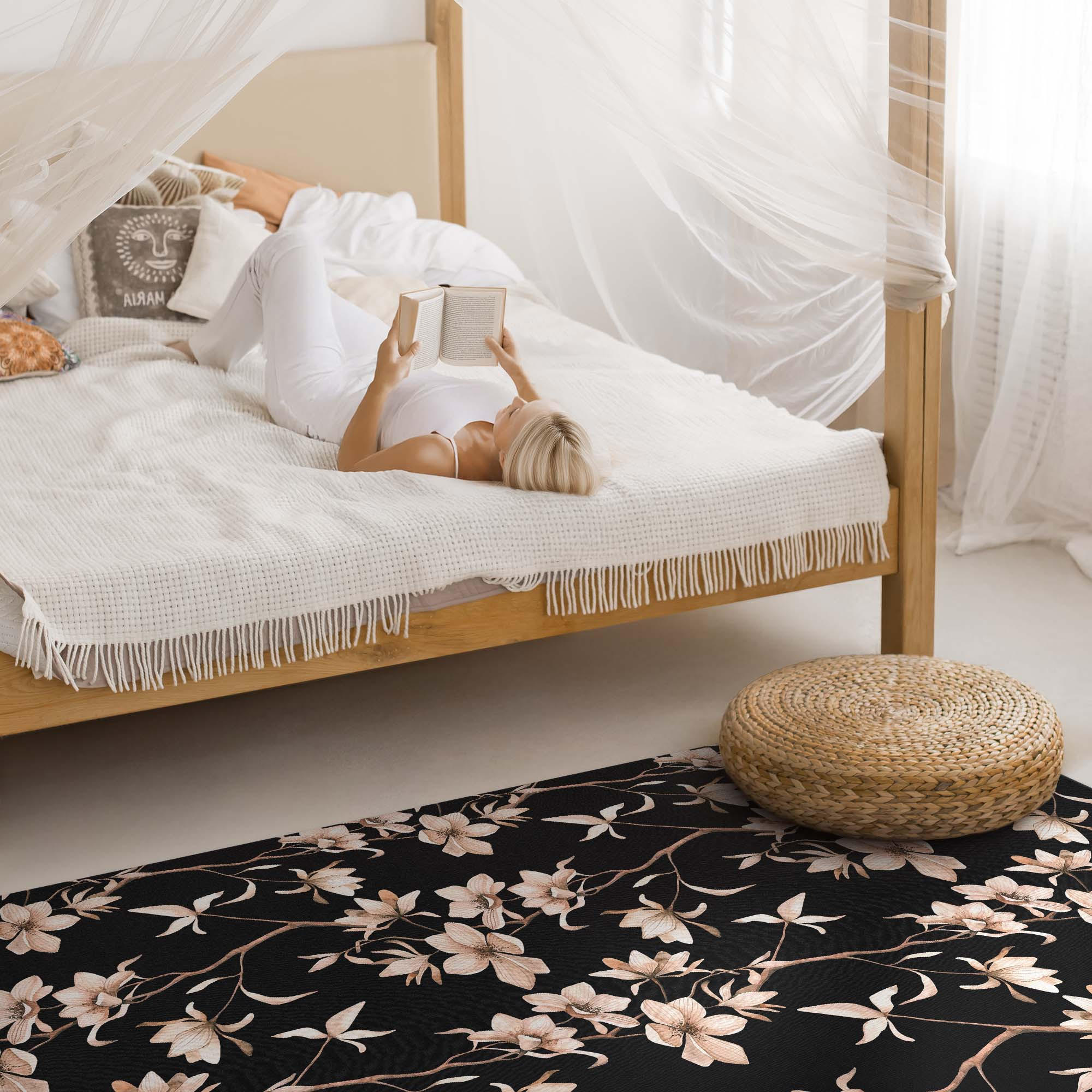 Thumbnail - Wallfluent Teppich, Schwarz, Kunststoff, 140x210 cm, Teppiche & Böden, Teppiche, Moderne Teppiche