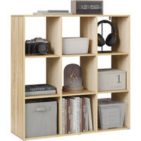 REGAL Bücherregal mit 9 Fächern,Würfelregal, Helle Eiche - Eichefarben, Holzwerkstoff (94/93/29.5cm) - Woltu
