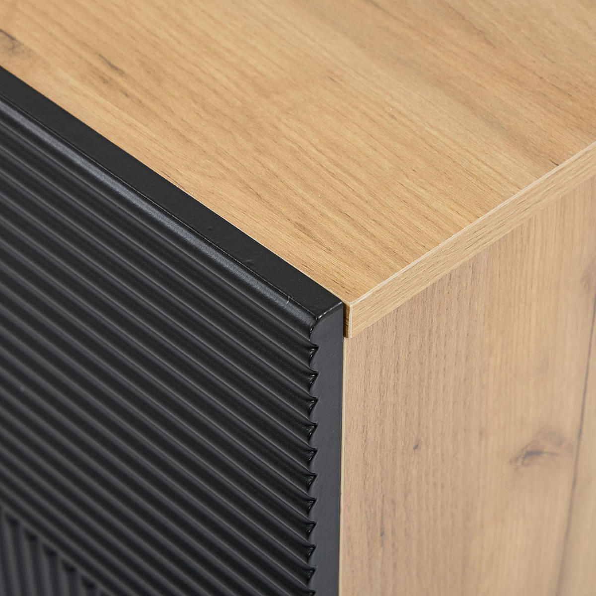 SIDEBOARD mit Massivholzbeinen，Farbe Eiche - Alteiche, Holz (40/70/140cm) - KOMHTOM