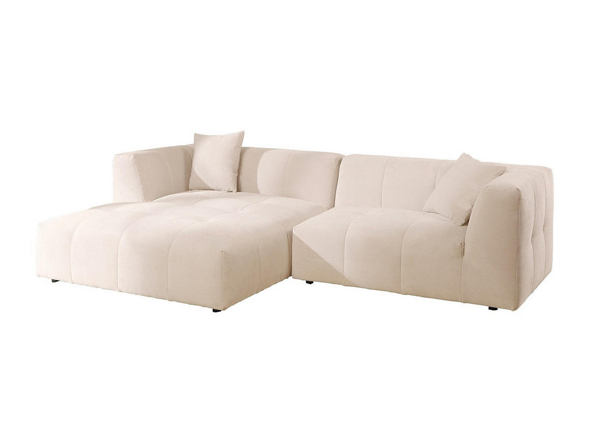 SOFA ohne Schlafmöglichkeit - 5 Personen-Sitzer - Samt, Stoff - Beige - - Beige, Textil (272/70/161cm) - Vente-Unique