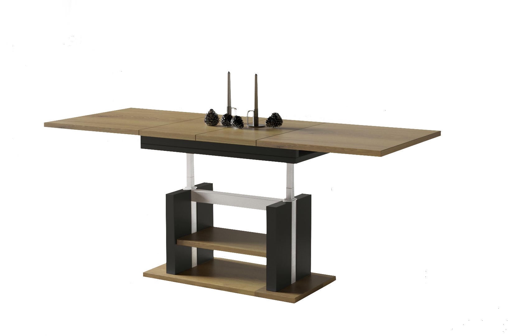 COUCHTISCH Dior höhenverstellbar ausziehbar bis 170 cm - Eichefarben, Holzwerkstoff (110/65/58cm) - Endo-Moebel