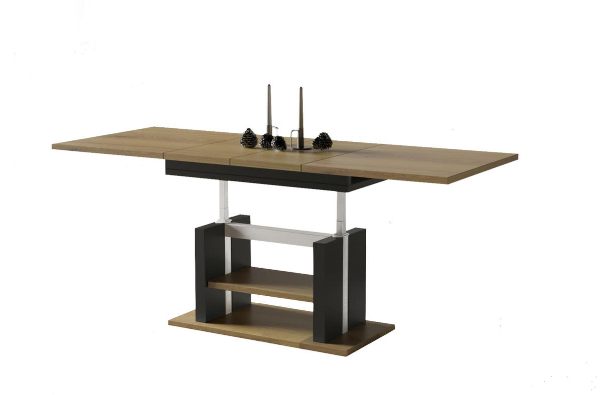 COUCHTISCH Dior höhenverstellbar ausziehbar bis 170 cm - Eichefarben, Holzwerkstoff (110/65/58cm) - Endo-Moebel