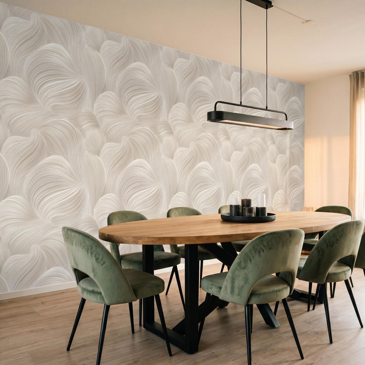 TAPETE - Lines - Ventilator - Beige - 400x200 cm - Creme, Papier (400/200cm) - OnlyWow