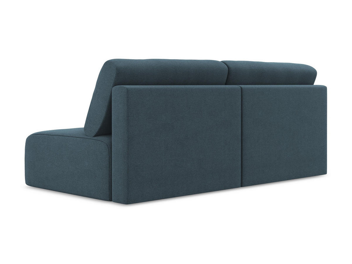 3-SITZER SOFA mit Schlaffunktion Strukturstoff Stoff Blau - Blau/Pink, Kunststoff/Textil (216/79/102cm) - Makamii